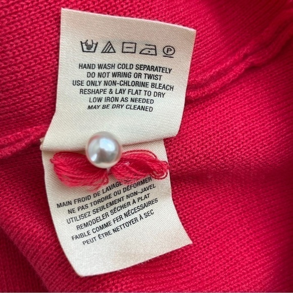 Anthropologie Moth‎ Brienne Pearl Holiday Sweater in Red, Size Medium - Picture 12 of 14